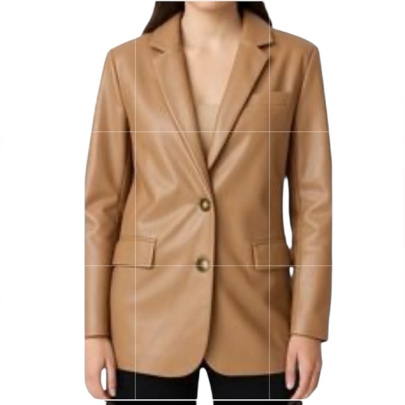 Joie beige faux leather blazer size XS Tp